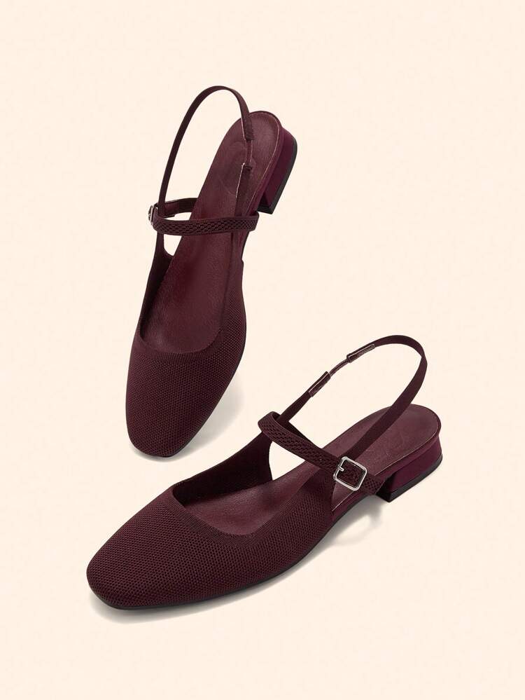 CUCCOO BASICS Women's Fashion Mary Jane Low Heel Comfortable Square Toe Slingback Flats For Christmas Spring Shoes