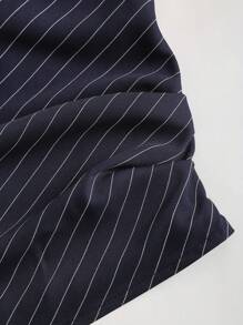 Sweetra Camiseta sin tirantes versátil con estilo asimétrico y estampado de rayas, con estética urbana y elegante del estilo Y2K - Azul - Ver 5