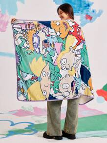 Nick 90s X SHEIN Cartoon Full Print Bed Blanket