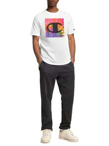 Champion 男士夏季休闲扎染印花短袖T恤 - 白色 - 查看 3