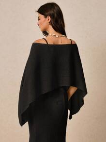 Poéselle Blusa informal de hombros descubiertos y semi transparente para vacaciones de las mujeres