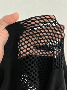 SHEIN LUNE Plus Size Women Sexy Long Sleeve Hollow-Out Bodysuit Fall Cloth For Women