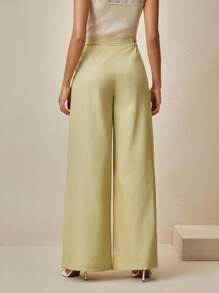 Anewsta 秋冬新款时尚女士高档收腰西装裤 - 黃色 - 查看 2