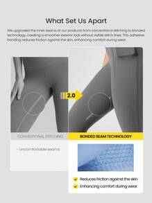 GLOWMODE Mallas de cintura ultra alta de 28" con tecnología FeatherFit™, diseñadas para absorber el sudor, sin costuras interiores, de estiramiento, con bolsillos laterales, aptas para yoga, pilates, barre y uso diario casual de bajo impacto - Gris Oscuro - Ver 2