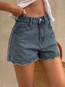 DAZY 女士宽松休闲牛仔短裤，夏日度假风