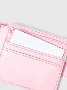 ROMWE Kawaii 1 pieza Billetera mini con decoración de moño a lunares de flores de cerezo rosa al azar, monedero con cremallera portátil, elegante y dulce bolsa pequeña para niña - Rosa - Ver 7