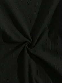 EURMUSE Cotton Men Patch Detailed With A Label Regular T-Shirt & Pants Two Pieces - Black - View 8