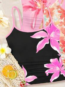 3件套青少年女孩合身休闲运动工字背心基本款 - 彩色 - 查看 4