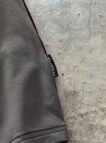 AXEPEAK Áo thun nam cổ đứng tay ngắn rộng rãi phối màu - màu đen - Xem 5