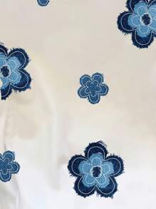 INAWLY Camiseta casual de mujer de manga corta y cuello redondo con estampado floral, ideal para el verano - Multicolor - Ver 3