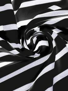 EMERY ROSE Damen Lässig Minimalistisch Modisch Schwarz-Weiß Gestreifter 3/4 Arm Jacke Gestreifter Cardigan für Herbst/Winter