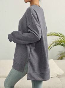 INAWLY 大码女式宽松 V 领长袖休闲运动衫，春/秋