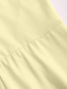 Flirla Apricot Sexy Backless & Draped Neck Fitted Women's Jumpsuit With Wide Leg - Yellow - View 4