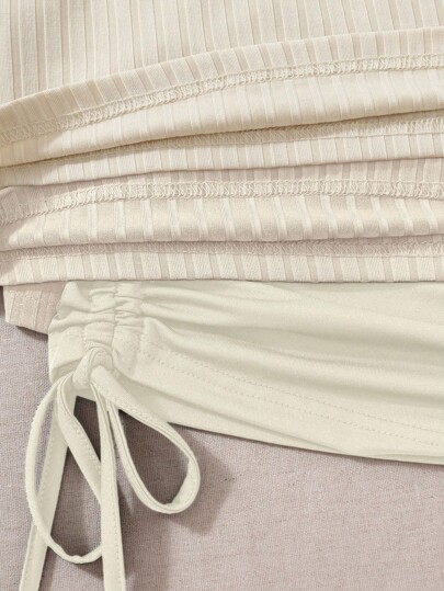 4 Stücke/Set einfarbige Rippstrick Trägershirts, Sommerfashion