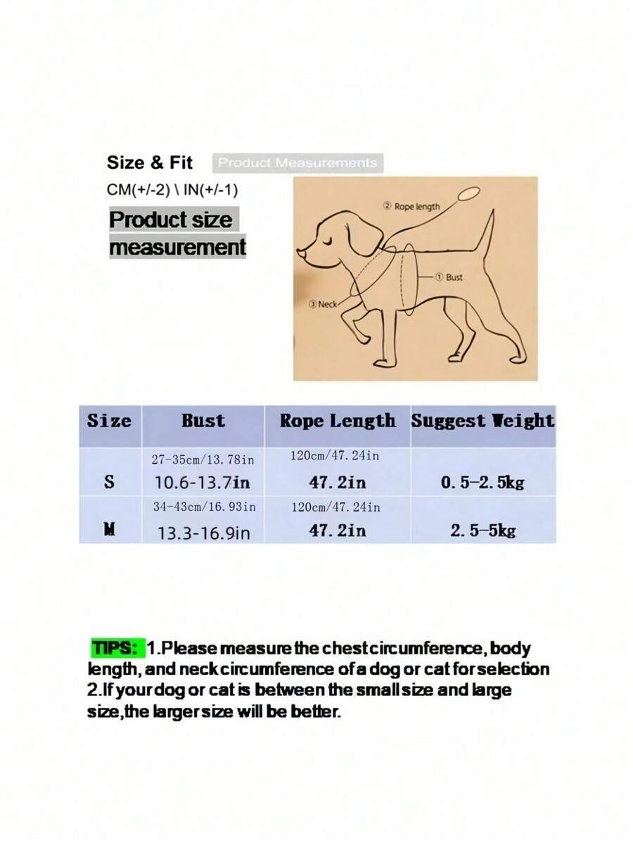 背心式牵引绳，适用于泰迪、博美等小型犬，胸带式牵引绳，适用于猫狗 - 彩色 - 查看 1