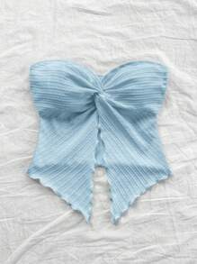 SHEIN Camiseta de tirantes asimétrica de espalda abierta, informal y minimalista, cómoda para niñas preadolescentes