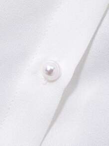 Áo cánh trắng cổ Peter Pan dễ thương cho bé gái tuổi teen, đồng phục học sinh phong cách Hàn Quốc - trắng - Xem 3