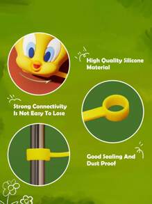 LOONEY TUNES X SHEIN Dust-Proof Reusable Straw Cap, Suitable For Straws With A Diameter Of 8-10 Mm - Multicolor - View 4