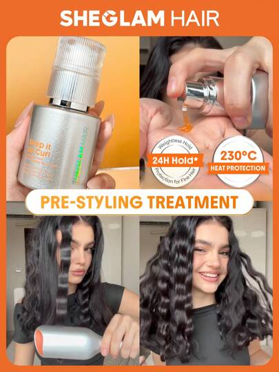 SHEGLAM HAIR Tratamiento de peinado Keep It Up Curl Protect & Hold 2 en 1, crema de peinado, alisa el cabello, prepara el cabello para un secado brillante, define los rizos, elimina el frizz, acondicionador sin enjuague y protector térmico, protege del calor hasta 230 °C, sin grumos ni frizz, mejora tu peinado, texturas ligeras, absorción rápida, Rose Doux para el peinado. Graduación Cumpleaños Día festivo Summer Invierno Otoño Mujer Constituir Fiesta Playa Viajar Cámping Al aire libre Escuela Campus Festivales Decoración Regalo Presente Rosa Chica Mejor Color Encanto Onda rosa Navidad Año Nuevo Día de Acción de Gracias Día de San Valentín