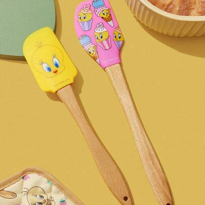 LOONEY TUNES X SHEIN 2 dụng cụ cạo silicon cán dài dùng để làm bánh kem