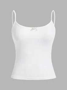 SHEIN EZwear 3 件套女式吊带短款上衣，带可爱蝴蝶结刺绣，性感贴身，适合夏季、返校、机场、俱乐部穿着 - 彩色 - 查看 8