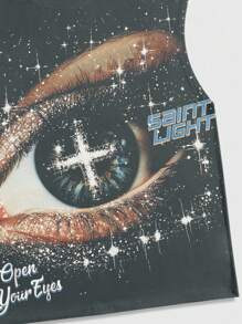 ROMWE MEN Grunge Punk Men's Printed Tank Top