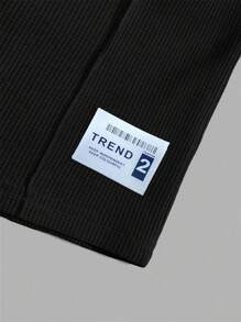 EURMUSE Cotton Men Patch Detailed With A Label Regular T-Shirt & Pants Two Pieces - Black - View 7