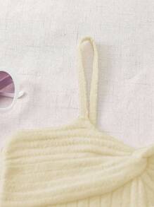 Tween Girls' Casual Solid Color Twist Knit Cami Top, Summer - Apricot - View 3