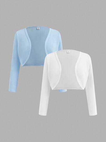 SHEIN Girlism Tween Girl 2pcs Set Casual Solid Color Long Sleeve Zip-Up Jacket Chic Outfits For Autumn/Winter