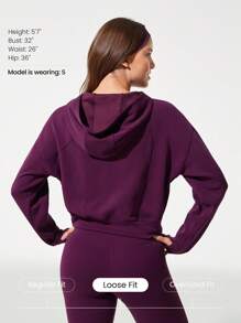 GLOWMODE Sudadera holgada de largo a la cintura de modal SoftCalm Cozy Hour para uso casual diario - cola de cereza - Ver 2