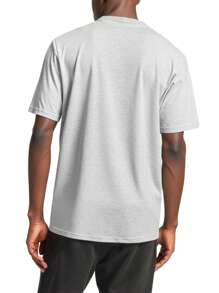 Champion Áo thun nam tay ngắn in họa tiết màu tương phản thường ngày mùa hè - Xám - Xem 2