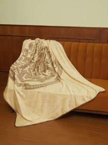 HARRY POTTER X SHEIN Animal And Letter Graphic Sofa Blanket, Soft And Warm Gift,Spring / Winter, Back To School - Yellow - View 8