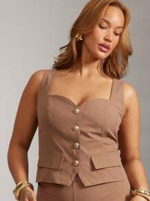 Hauture Plus Sexy Business Office Sweetheart Vest Top