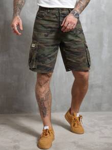 Manfinity LEGND Quần short denim ống rộng in họa tiết Guessing dành cho nam - Nhiều màu - Xem 4
