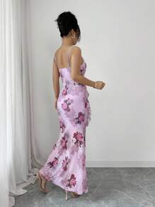 Elenzga Damen Neue Romantisches Volant Saum Elegantes Maxikleid mit Schlitz