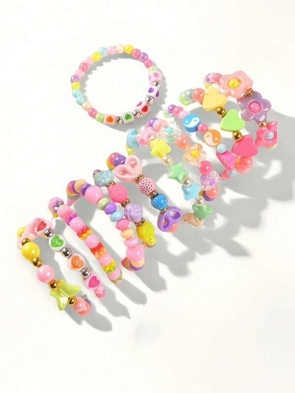 1/5/10/20/30pcs Assorted Color Bracelets, Cute DIY Bracelets, Birthday Party Decor, Party Favor Jewelry Accessories, Gift Bags, Classroom Prizes, Birthday Gifts, Gifts