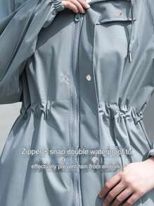 SHEIN 女士防水长款雨衣连帽风衣轻便旅行风衣夏季清凉、沙滩、旅行