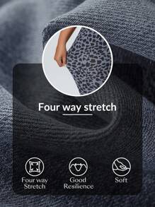 Flexra Denim de Malha Elástica Simples com Bolso, Plus Size, Uso Casual Diário - Preto - Visão 7