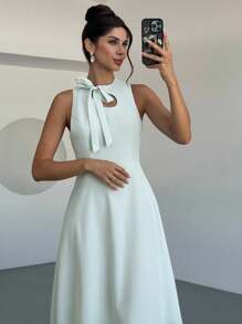 Firerie Lange Damenkleider, Abschlussfeier, Lehrerinnen-Outfits für Frauen, Lehrerin-Kleid - Grün - Übersicht 3