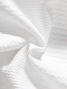 SHEIN Vintaside Kids Áo thun polo tay dài màu trắng trơn đơn giản cho bé trai, thích hợp cho mùa xuân/thu - trắng - Xem 6