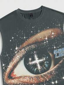 ROMWE MEN Grunge Punk Men's Printed Tank Top