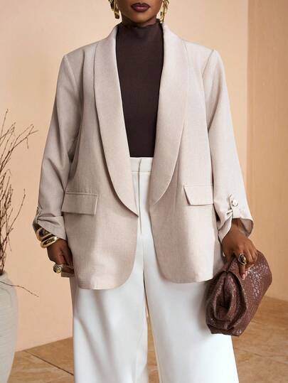  Veslaya 2025新款秋冬款式新品秋季女装大码优雅/简约/通勤/办公室夏秋亚麻宽松A字薄款西装外套女士西装外套中性女装套装女士西装