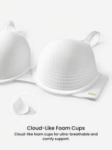 LUVLETTE Plus Dream Curve Support + Smooth White 全覆盖支撑宽肩带基本款 T 恤文胸 - 白色 - 查看 8