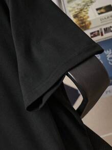 Claim Dot Áo thun nam tay ngắn thoải mái, rộng rãi, đa năng, mặc hàng ngày, mùa hè - màu đen - Xem 3