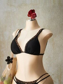 SHEIN ICON قطعة واحدة من ملابس علوية بكيني مقاس كبير للنساء، لون أحادي، ذو أشرطة سباغيتي قابلة للتباديل مناسبة للخروج في الصيف بأسلوب Y2k - متعدد الألوان - مشاهدة 5