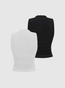 Sweetra Women's Fitted Pleated Blouse, Suitable For Summer