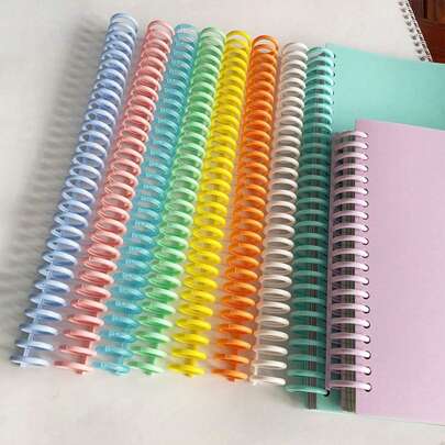 5/10 件可拆卸 30 孔塑料活页夹环，弹簧螺旋环，适用于 A4 纸笔记本文具办公用品 - 采用 PP 材料制成，返校，学校用品