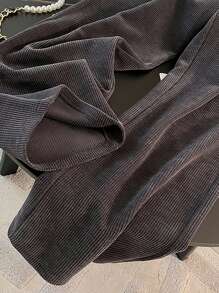 Franclia 2pcs Set Commuter Style Hooded Zipper Sporty Sweatshirt - Dark Grey - View 3