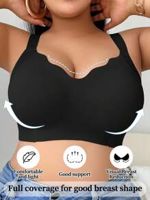 Snug Zone Reggiseno senza cuciture, con coppa morbida e senza ferretto, in taglie comode, con scollo a V, supporto confortevole - nero - Visualizzare 4