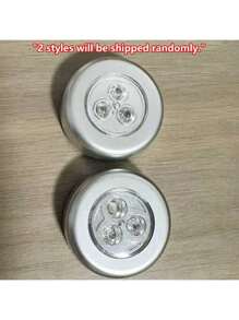 1个圆形LED触摸灯 床头柜小夜灯 粘在汽车后备箱走廊浴室卧室厨柜家居装饰 不含电池 LED手持圆形灯 LED无线橱柜小夜灯 适用于书桌床头楼梯家居装饰户外露营应急照明粘贴灯 时尚壁灯橱柜衣柜汽车后备箱照明触摸灯应急灯帐篷灯